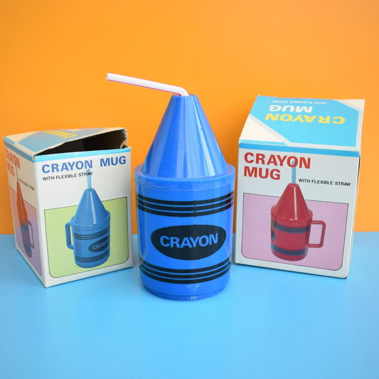 Vintage 1970s Plastic Kids Crayon Cup- Boxed by Vintage