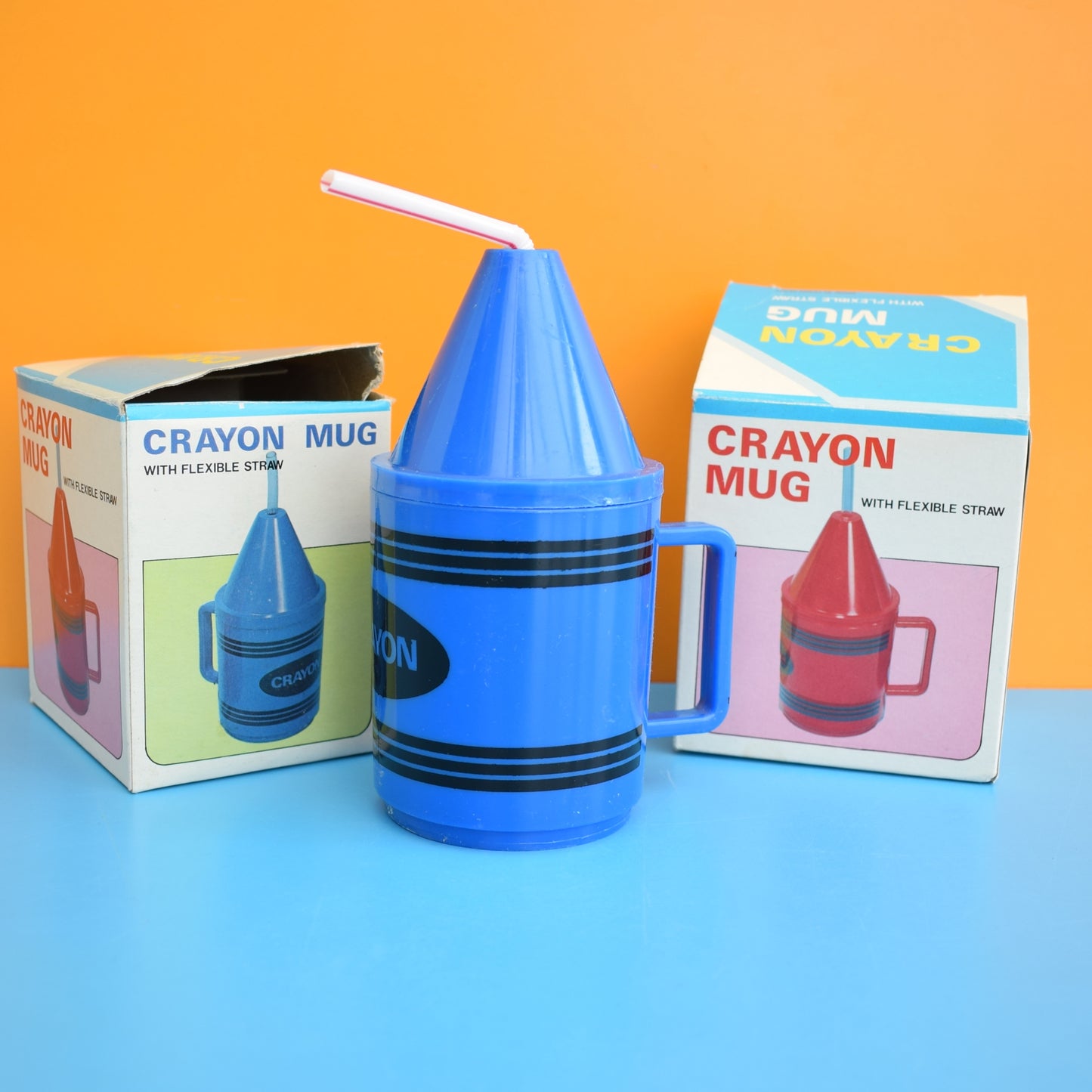 Vintage 1970s Plastic Kids Crayon Cup- Boxed by Vintage
