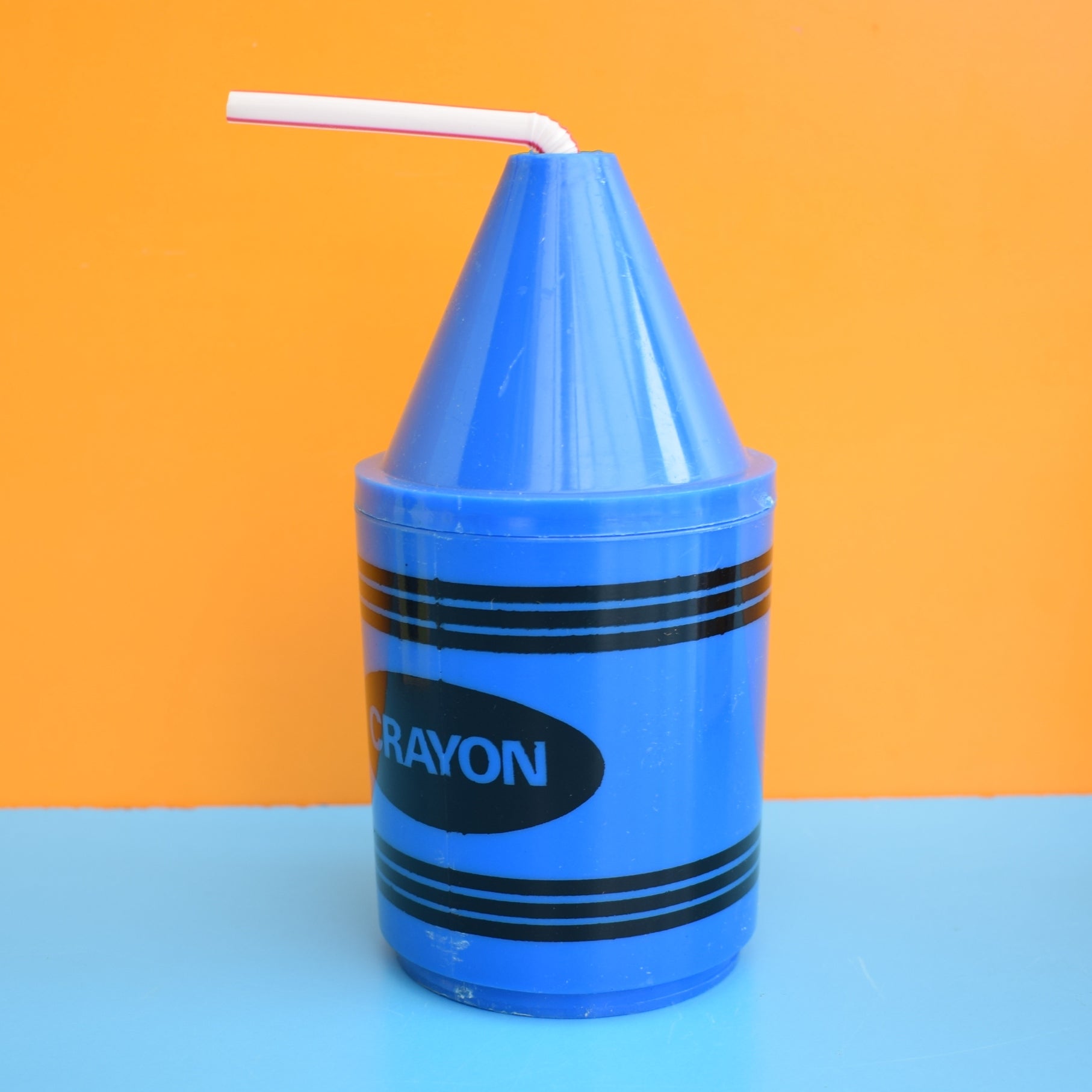 Vintage 1970s Plastic Kids Crayon Cup- Boxed by Vintage