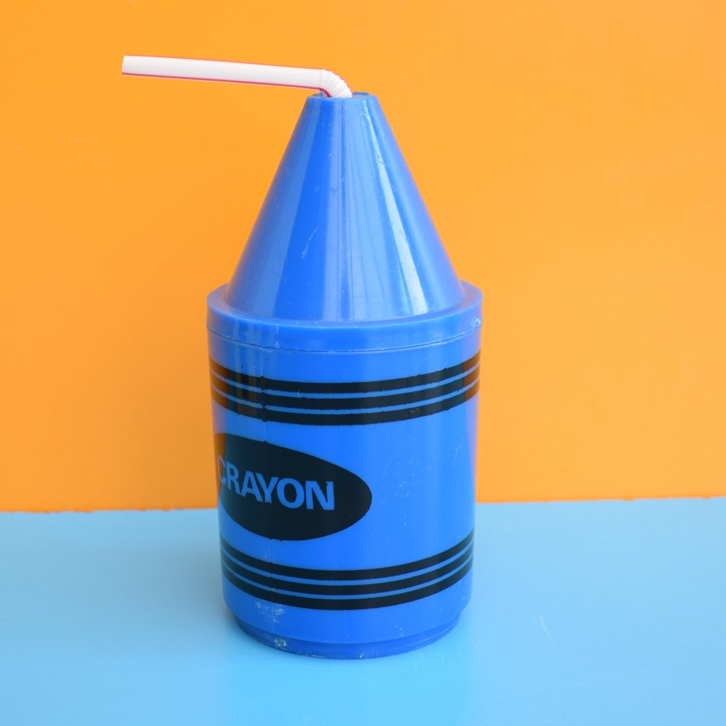 Vintage 1970s Plastic Kids Crayon Cup- Boxed