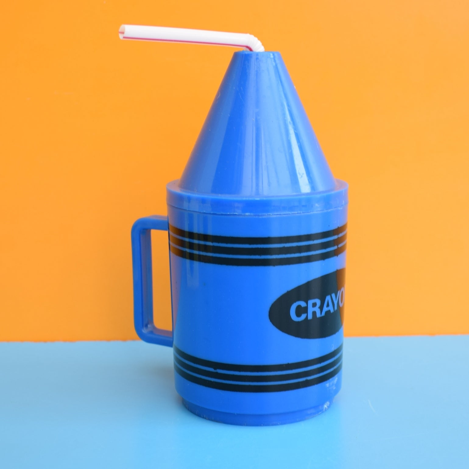 Vintage 1970s Plastic Kids Crayon Cup- Boxed by Vintage