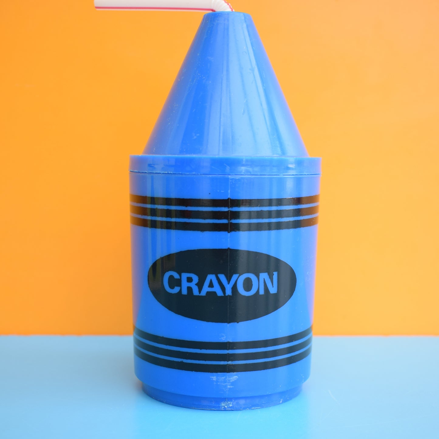 Vintage 1970s Plastic Kids Crayon Cup- Boxed by Vintage