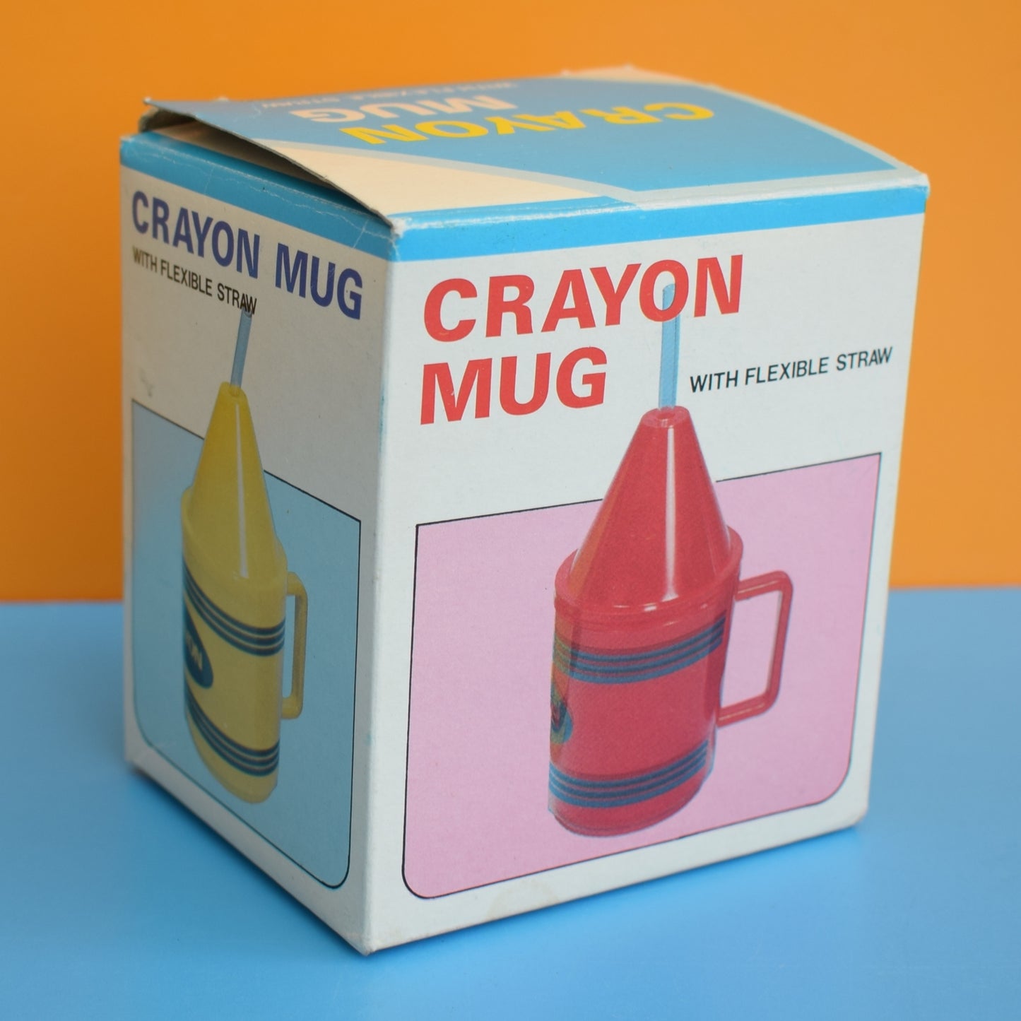 Vintage 1970s Plastic Kids Crayon Cup- Boxed