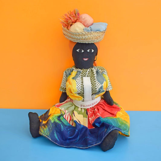 Vintage 1950s Jamaican Lady Doll- 1950s Fabric