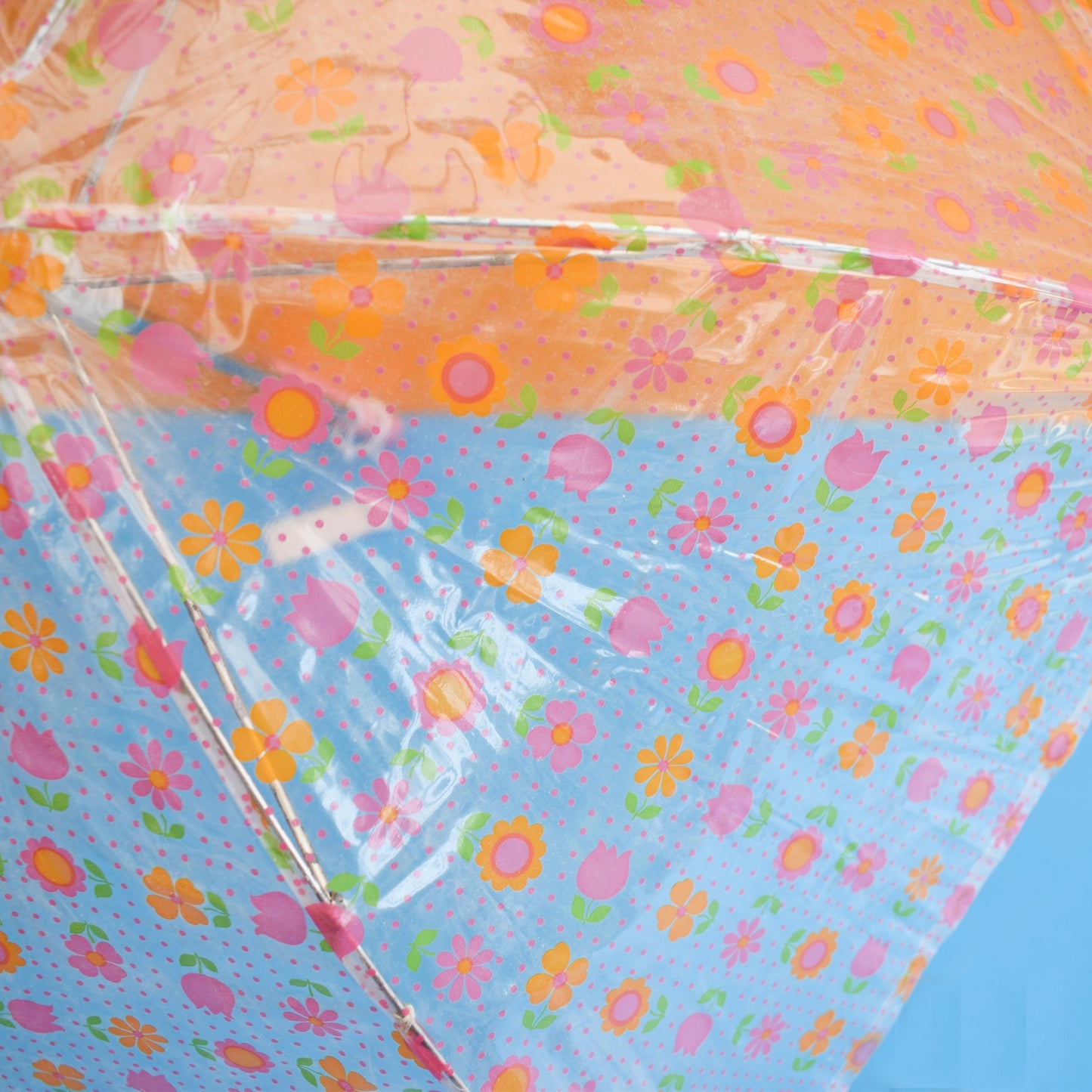 Vintage 1970s Kids Umbrella - Flower Power