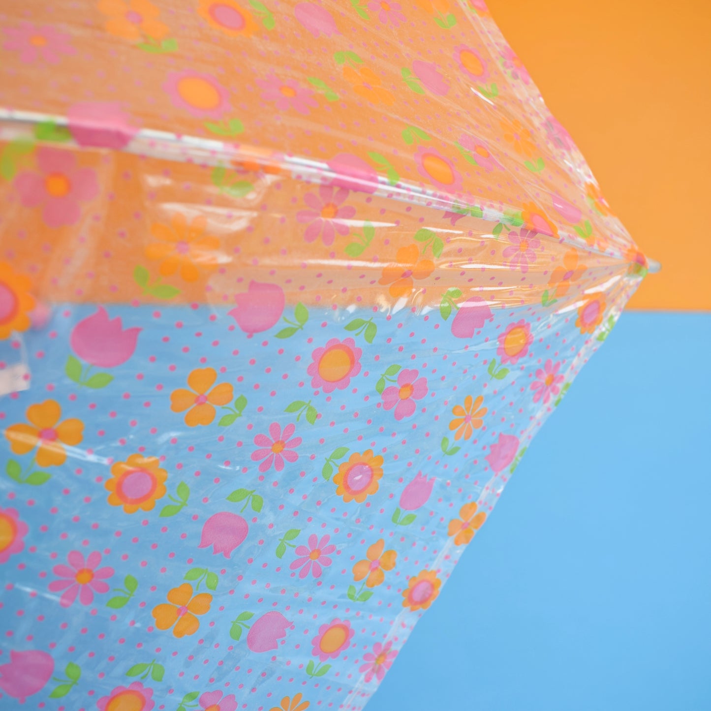 Vintage 1970s Kids Umbrella - Flower Power