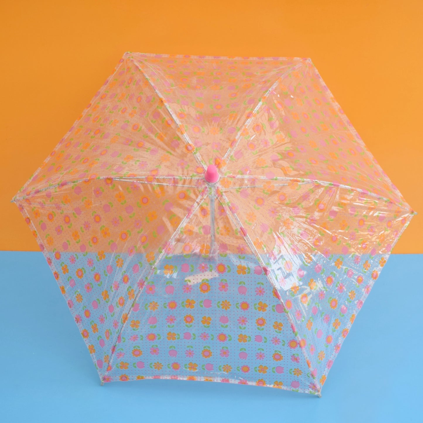 Vintage 1970s Kids Umbrella - Flower Power