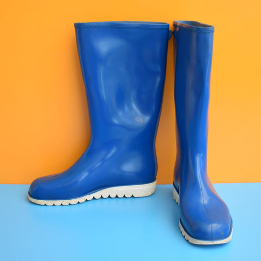 Vintage 1970s Dunlop Welly Boots - Blue 4 by Vintage