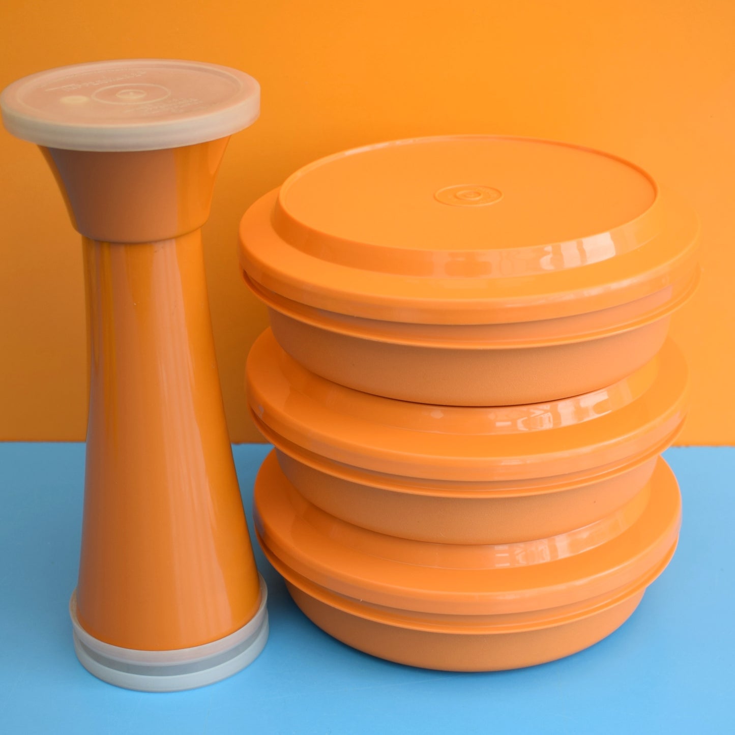 Vintage 1970s Tupperware Herb Grinder - Orange