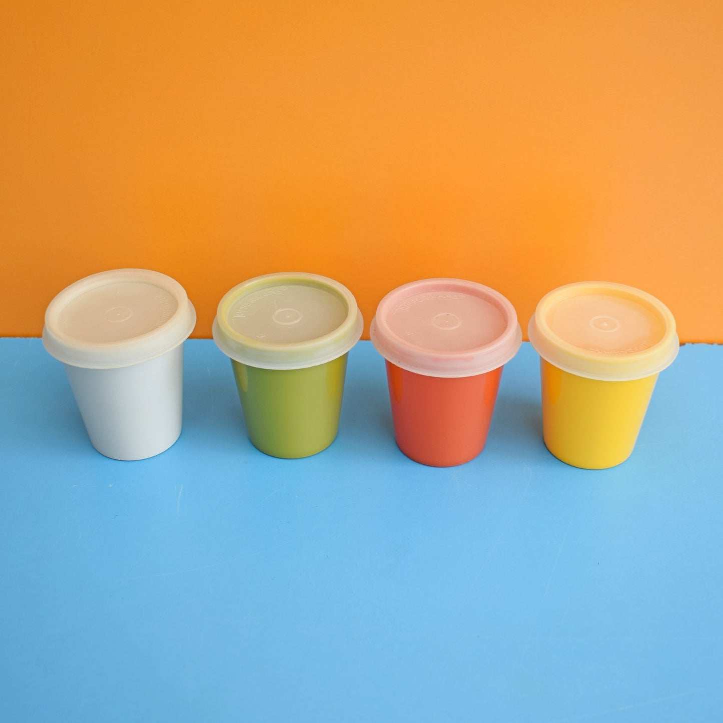 Vintage 1970s Tupperware Pots x4 / Egg Cups