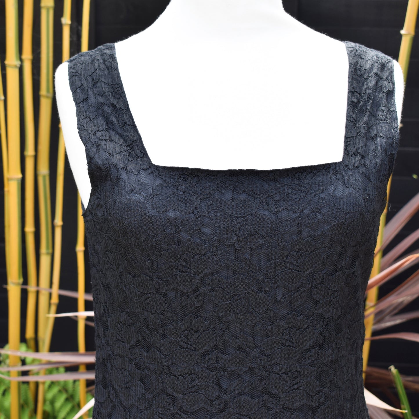 Vintage 1980s Lace Dress -Black - Size 12 by Pineapple Retro