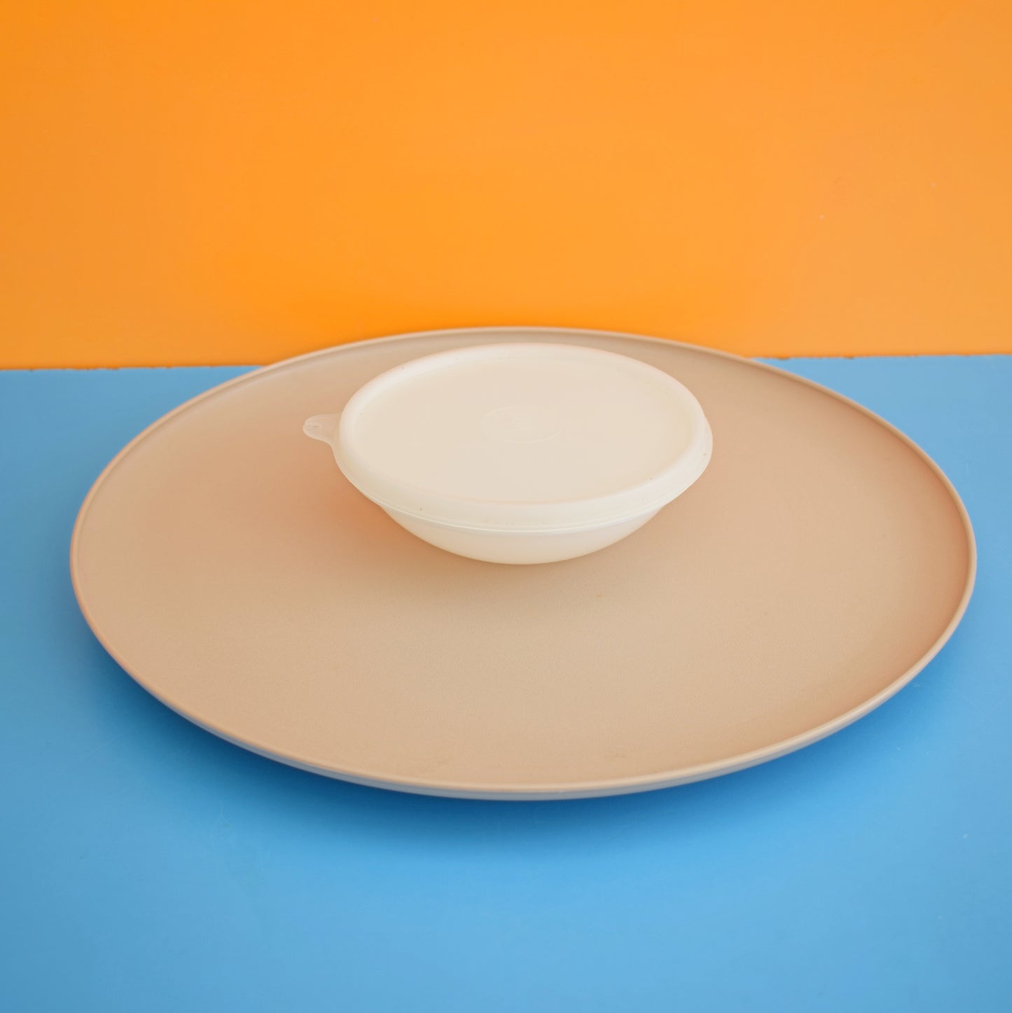 Vintage 1970s Tupperware Nibbles Tray- Beige