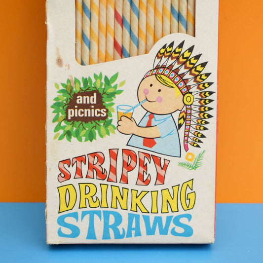 Vintage 1960s Paper Drinking Straws- Boxed by Pineapple Retro
