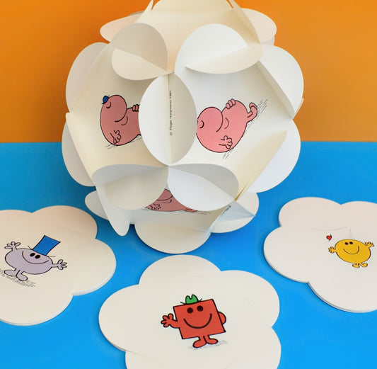 Vintage 1970s Flat Packed Light Fitting / Shade - Mr Men by Pineapple Retro