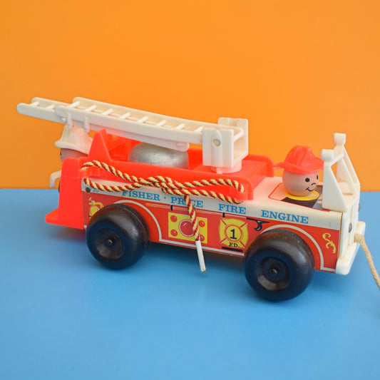 Vintage 1970s Fisher Price - Fire Engine - Classic Toy .