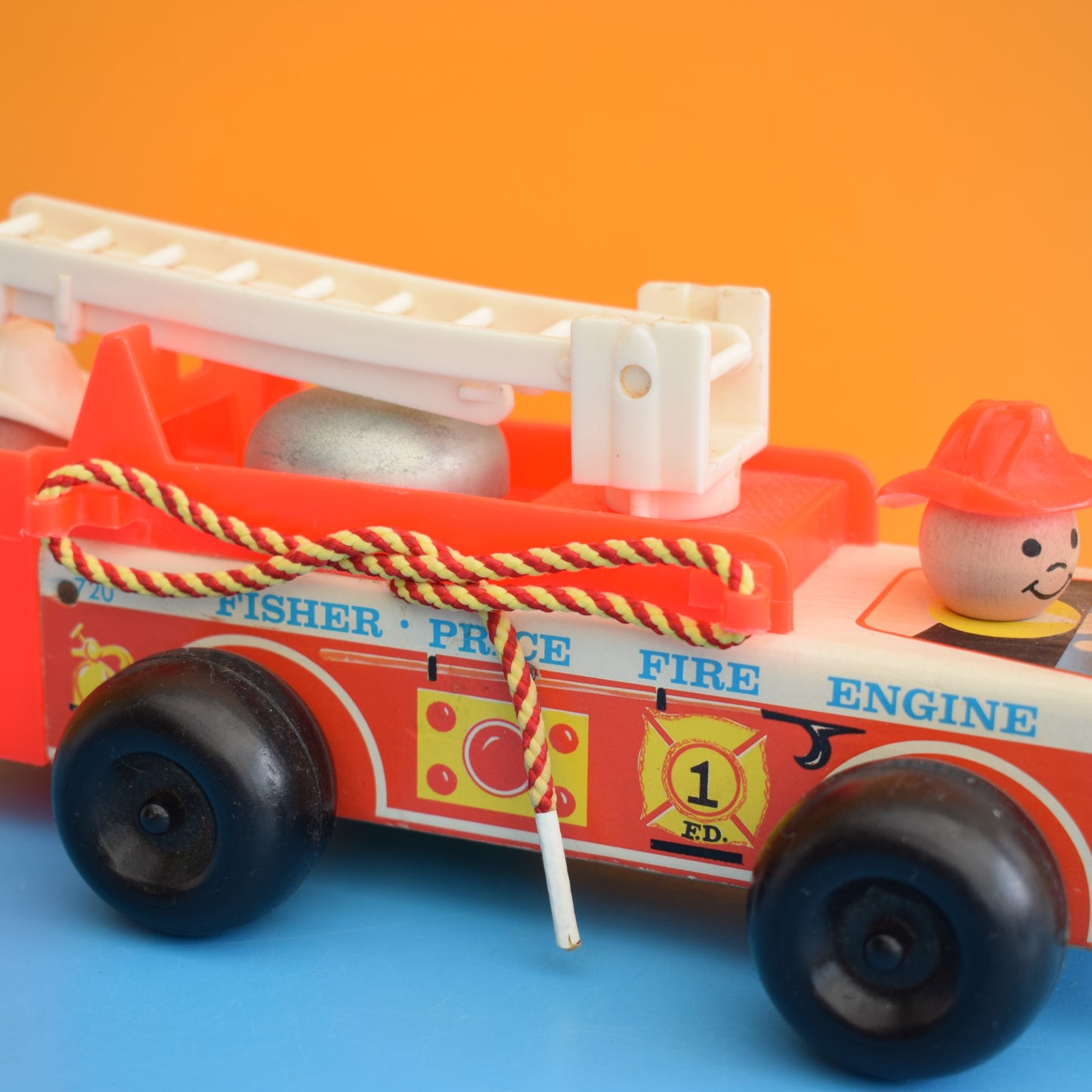Vintage 1970s Fisher Price - Fire Engine - Classic Toy .