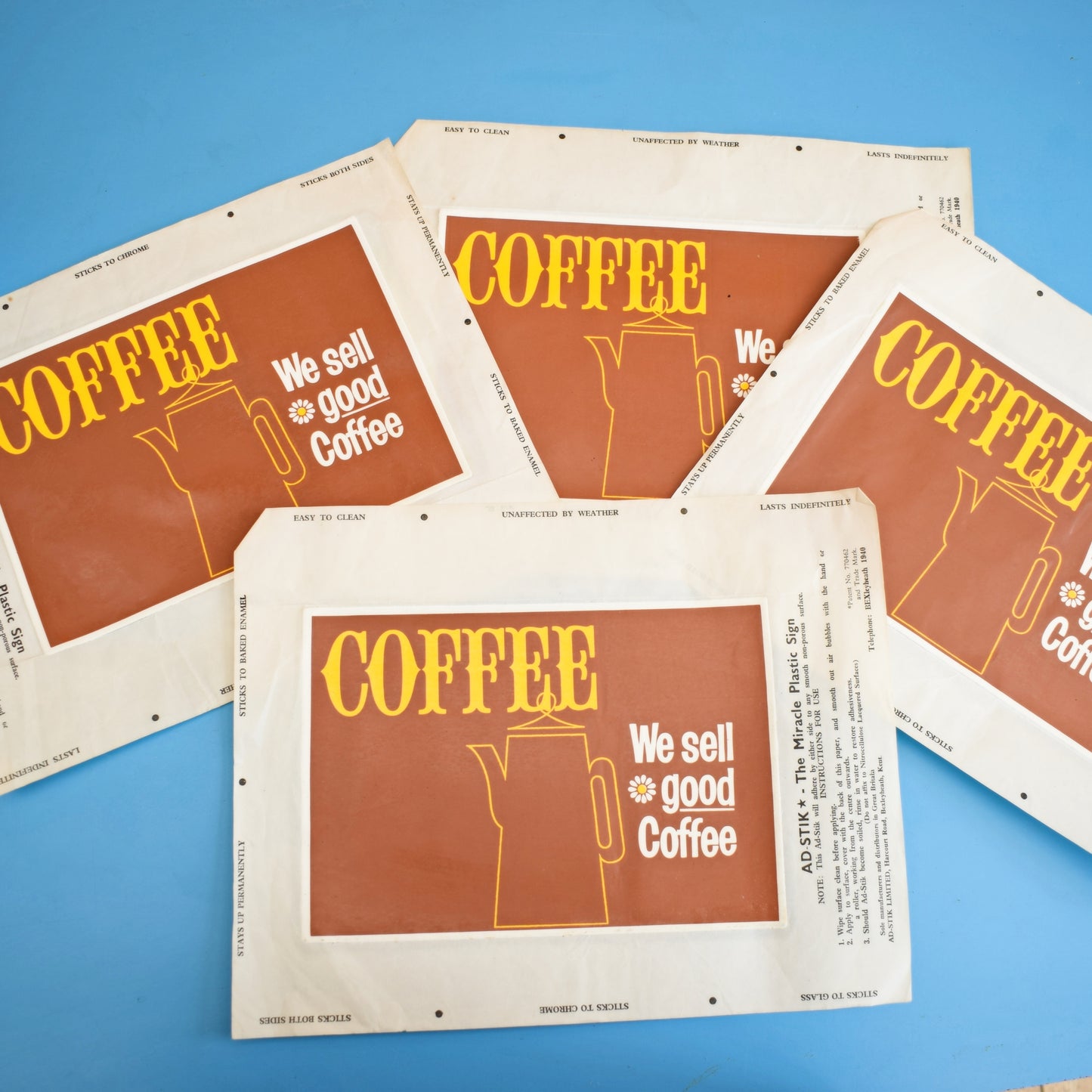Vintage 1970s Coffee Shop Advertising Stickers