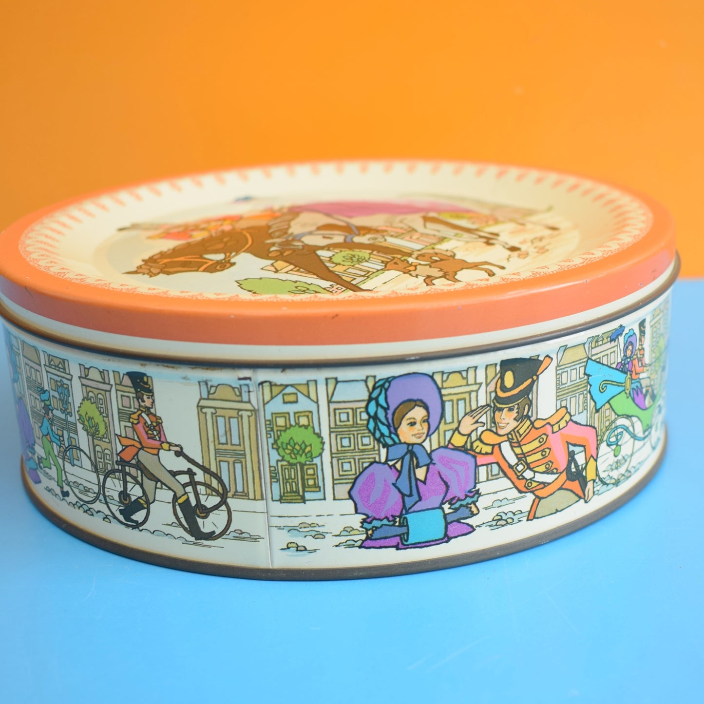 Vintage 1970s Quality Street Chocolate Tin .