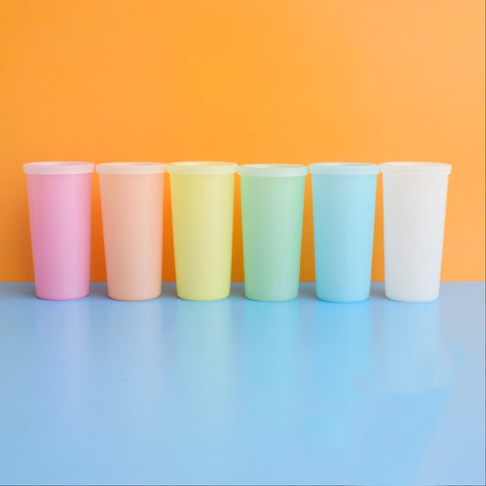 Vintage 1960s Tupperware Beakers - Pastel 6