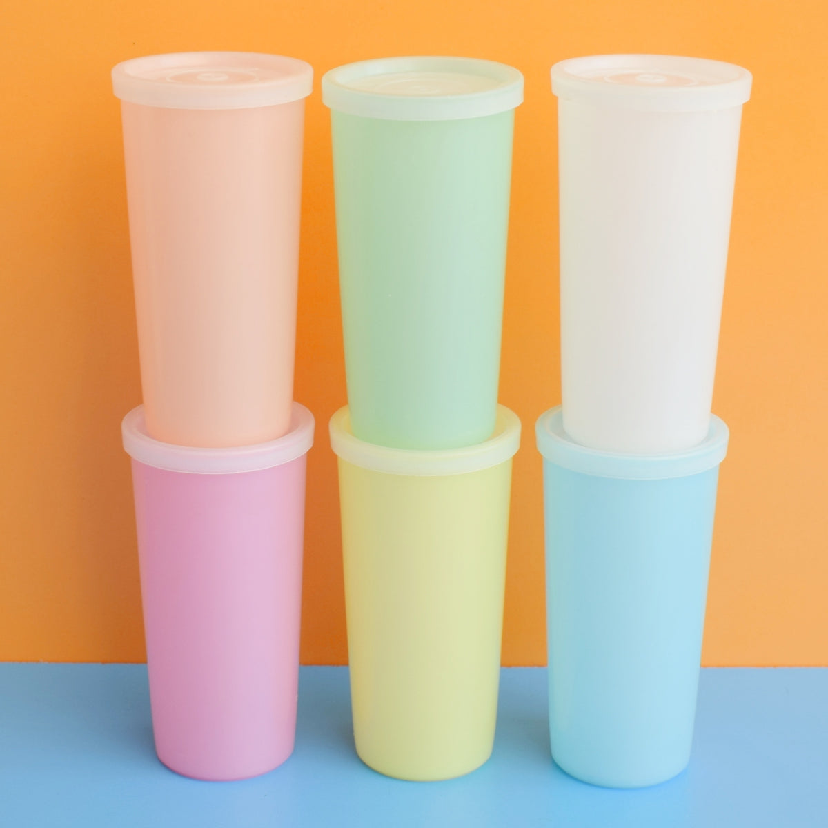 Vintage 1960s Tupperware Beakers - Pastel 6 – Pineapple Retro