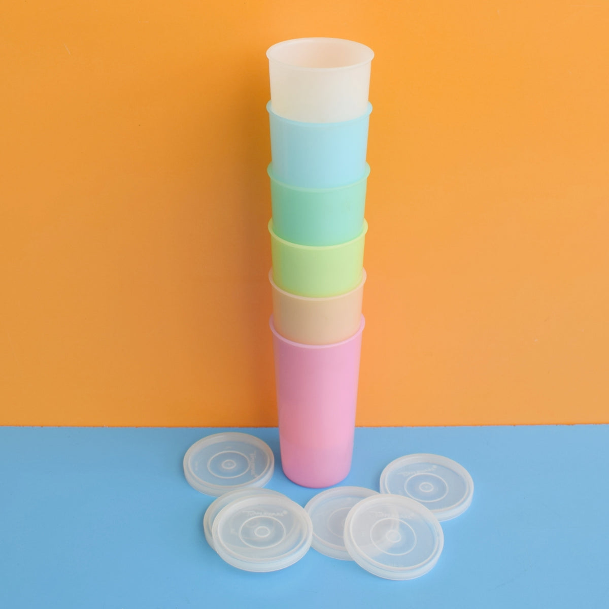 Vintage 1960s Tupperware Beakers - Pastel 6 – Pineapple Retro