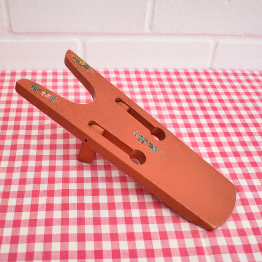 Vintage 1950s Boot Jack - Pretty Flower Detail by Pineapple Retro