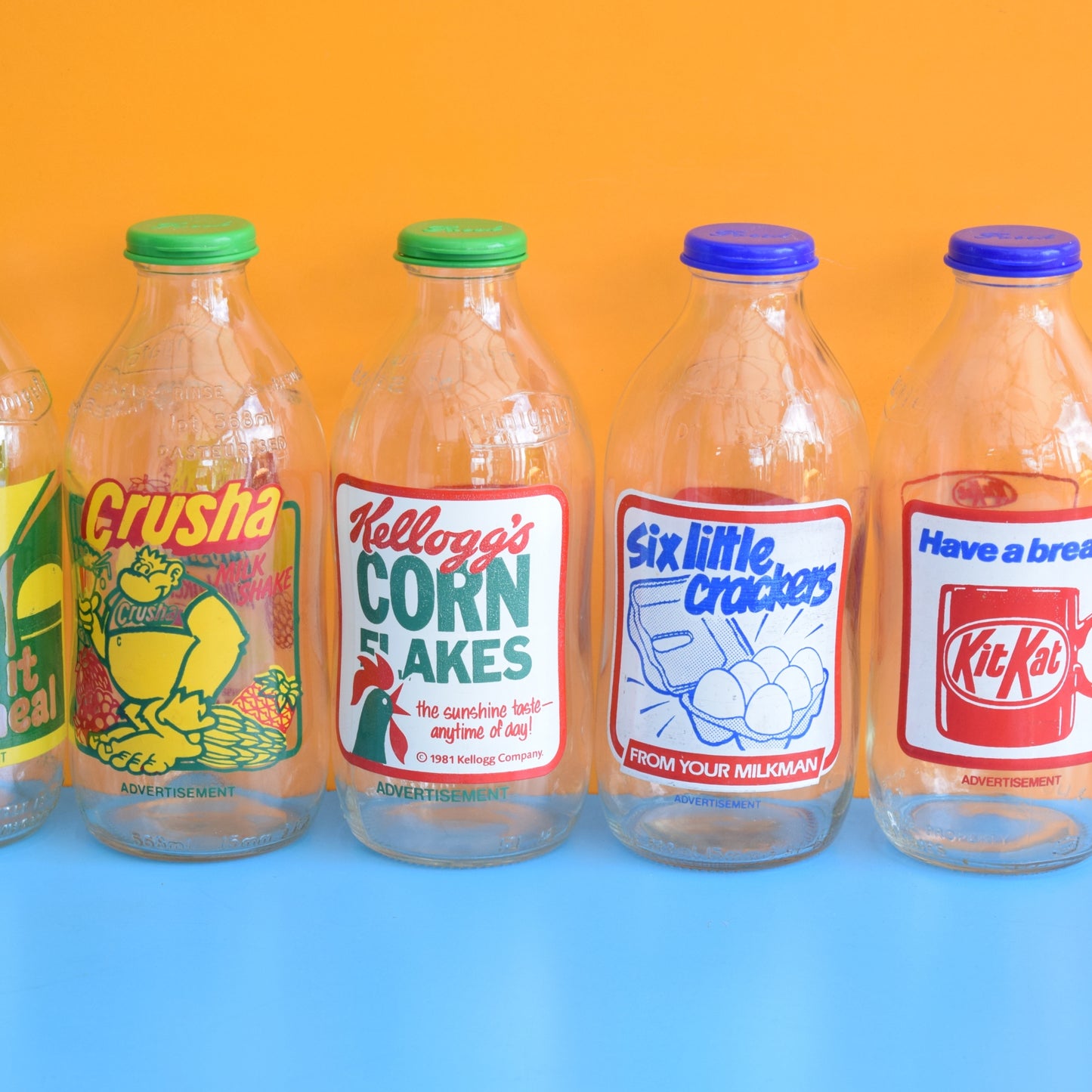 Vintage 1980s Glass Milk Bottles - Reusable