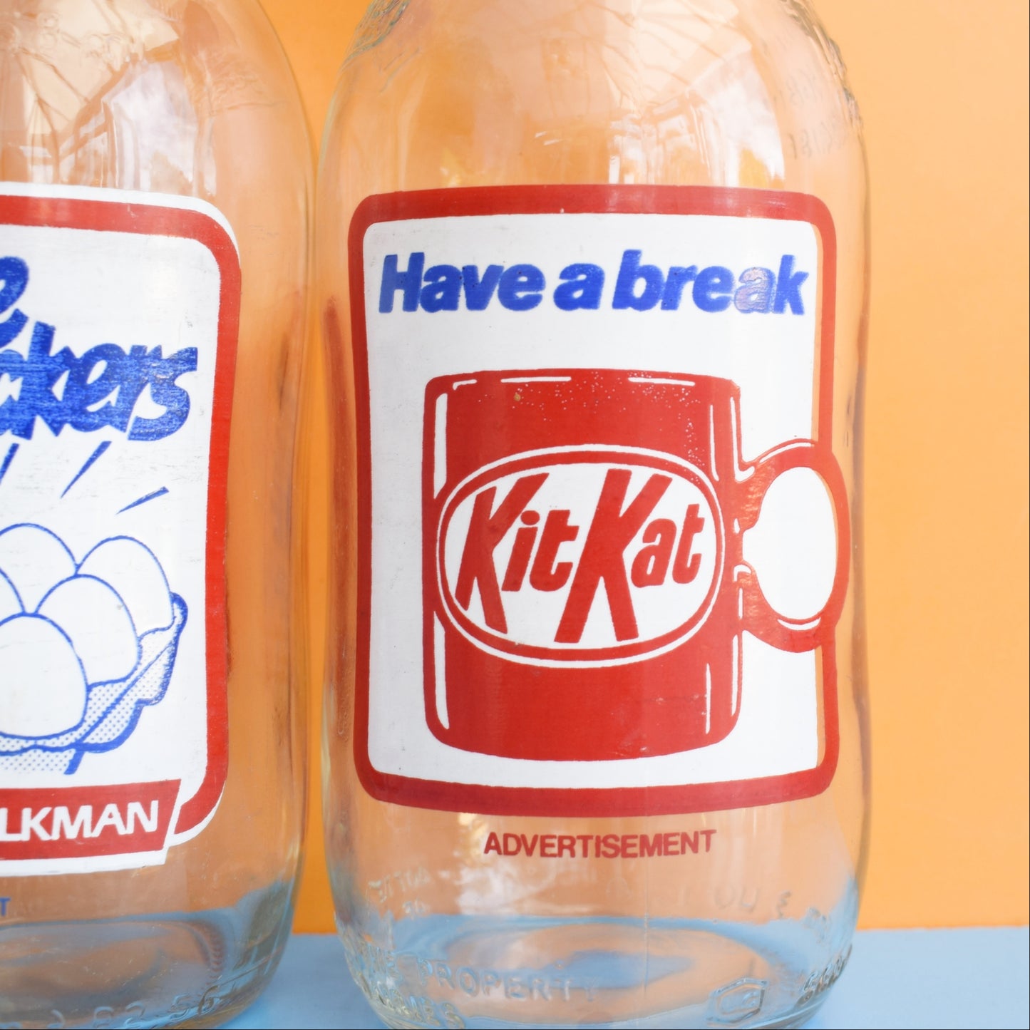 Vintage 1980s Glass Milk Bottles - Reusable