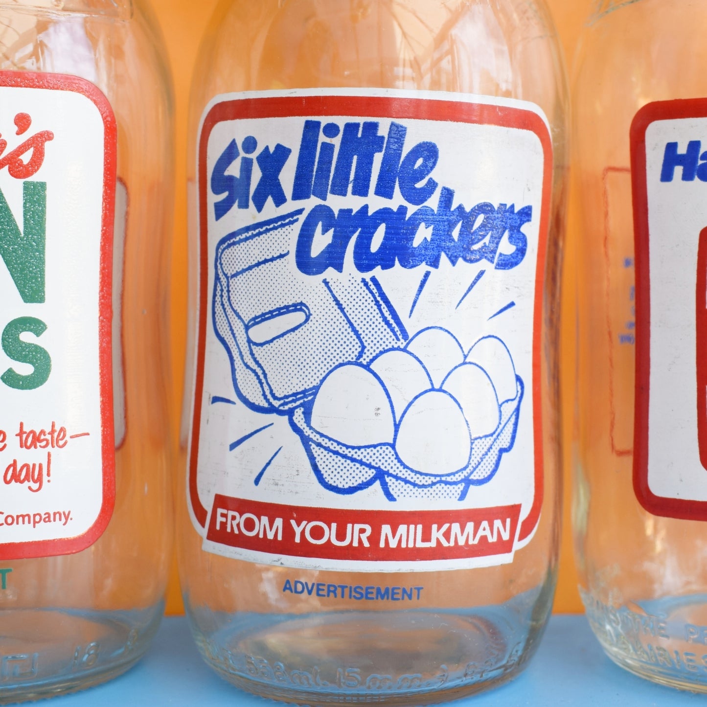 Vintage 1980s Glass Milk Bottles - Reusable
