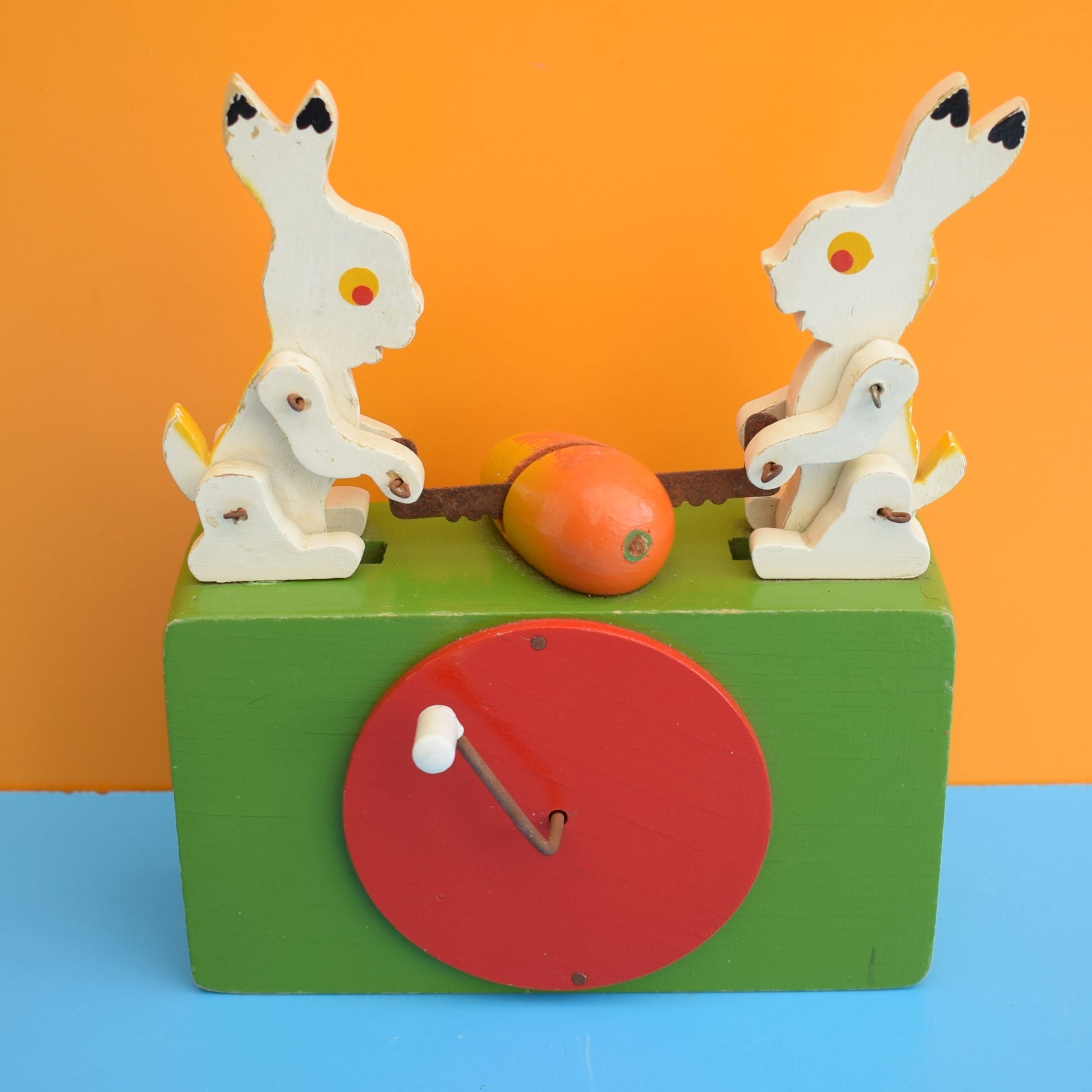 Vintage 1960s Wooden Wind Up Rabbit Toy – Pineapple Retro