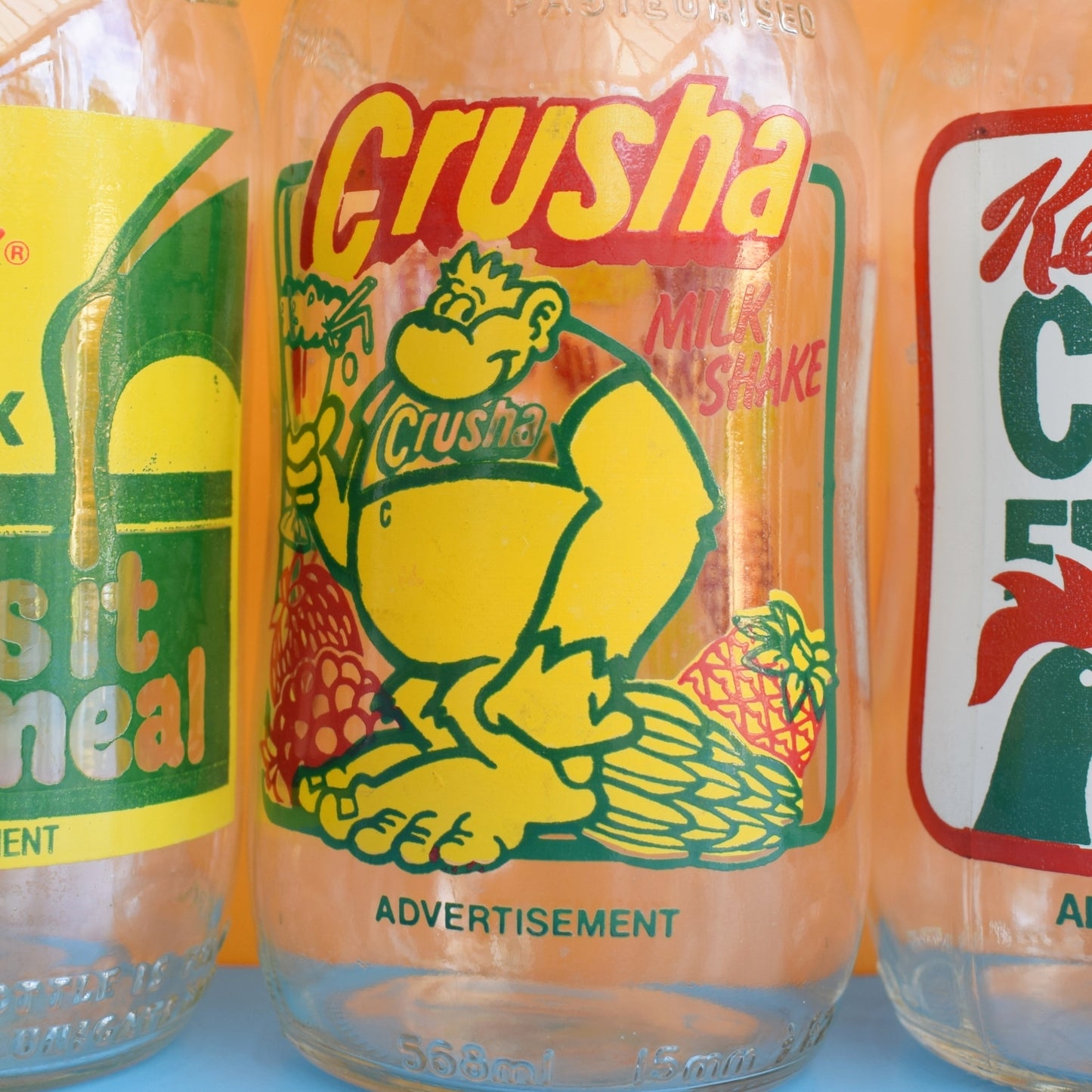 Vintage 1980s Glass Milk Bottles - Reusable