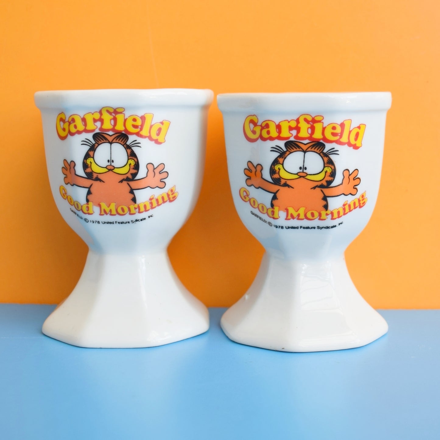 Vintage 1970s Egg Cups - Garfield by Vintage