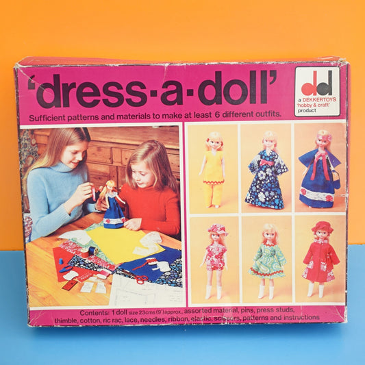 Vintage 1970s Dress A Doll Set - Sewing by Pineapple Retro