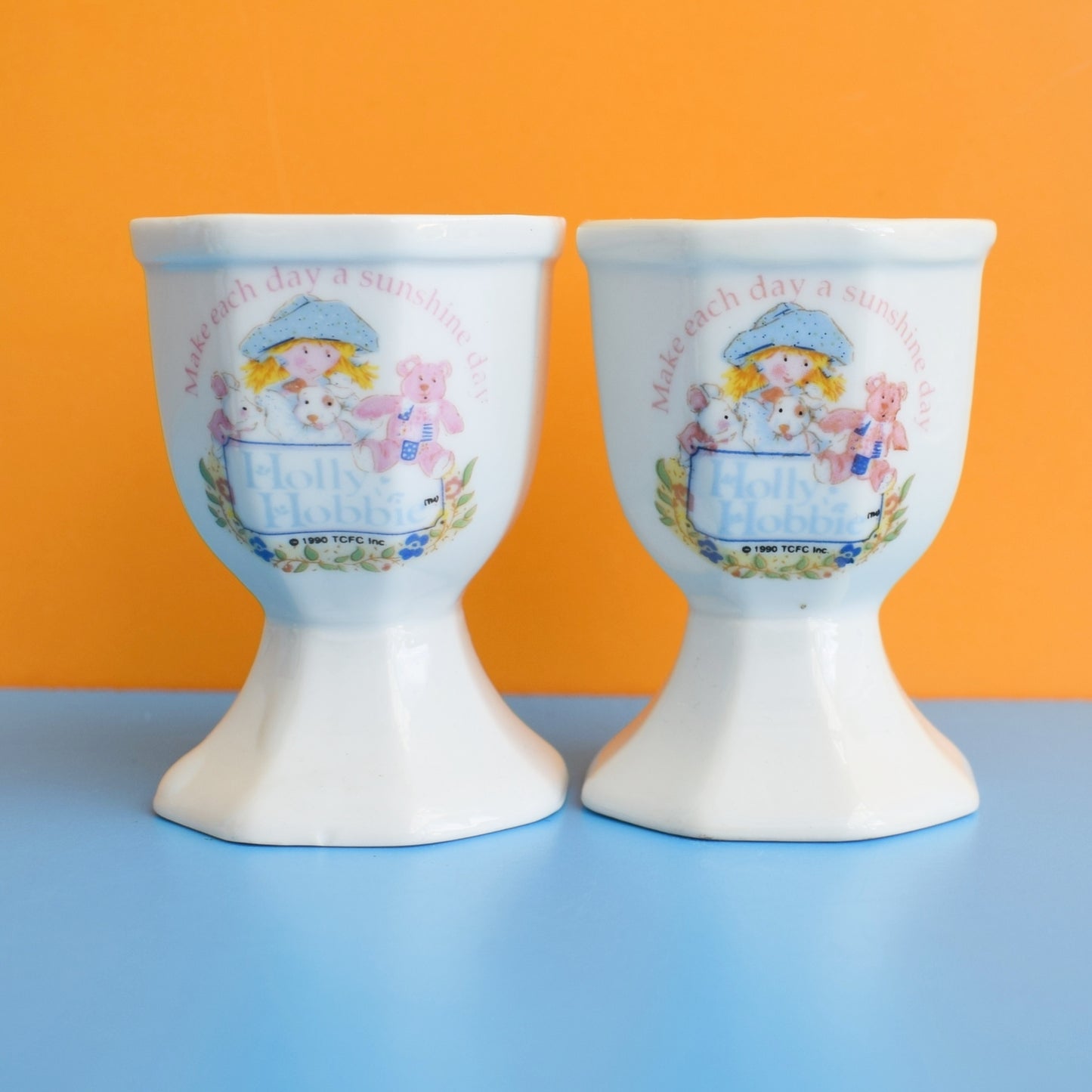 Vintage 1990s Egg Cups - Holly Hobbie by Vintage