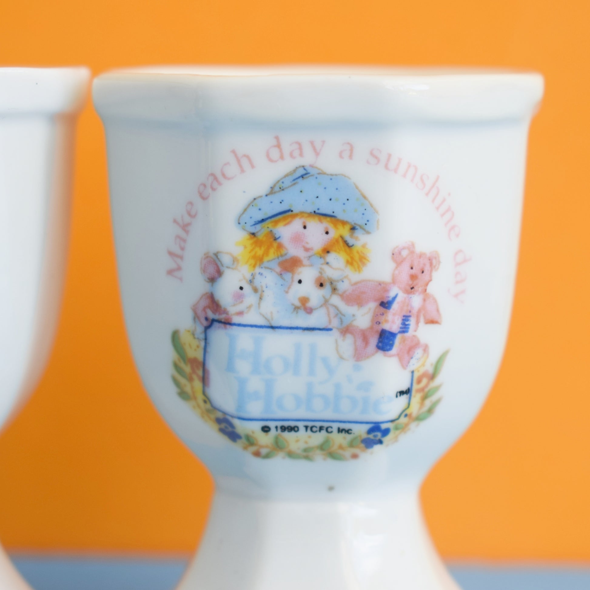 Vintage 1990s Egg Cups - Holly Hobbie by Vintage