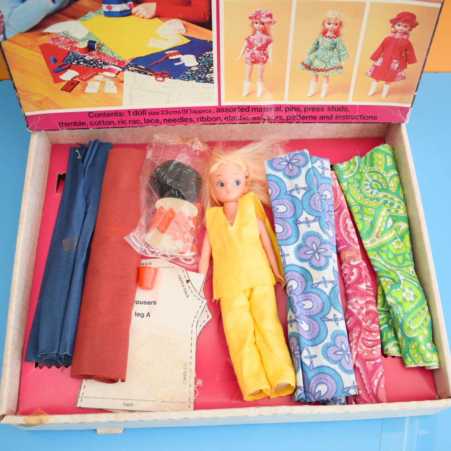 Vintage 1970s Dress A Doll Set - Sewing