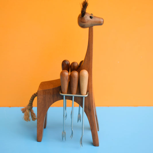 Vintage 1960s Giraffe Bar Pick Set by Pineapple Retro
