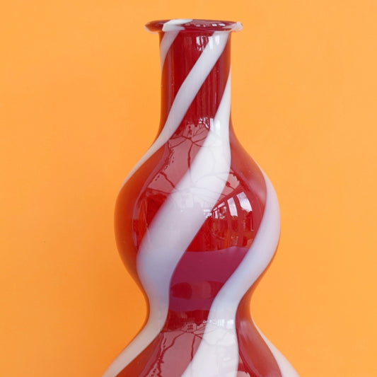 Vintage Italian Alrose Glass Genie Bottle - Red