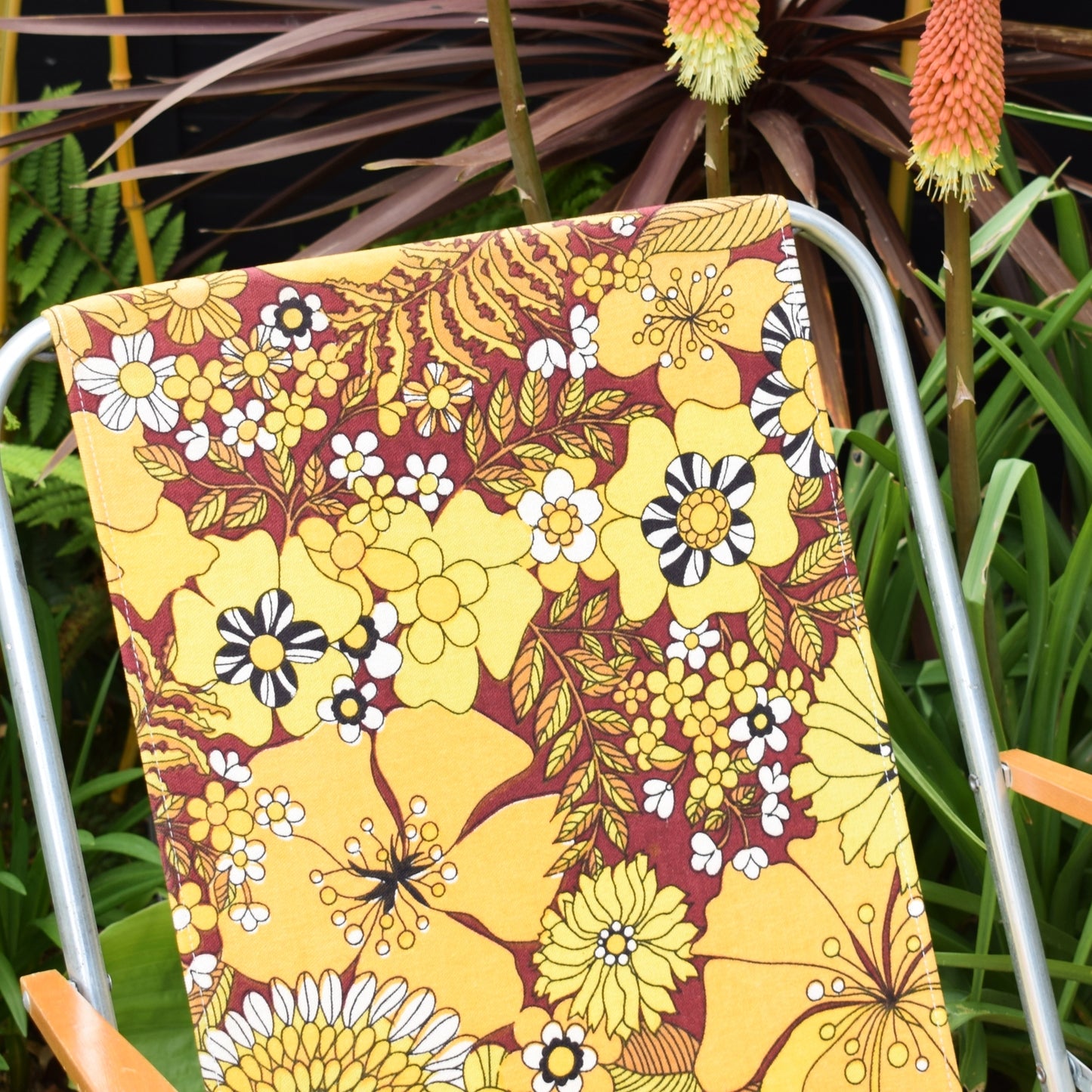 Vintage 1960s Garden Chair -Flower - Yellow by Vintage