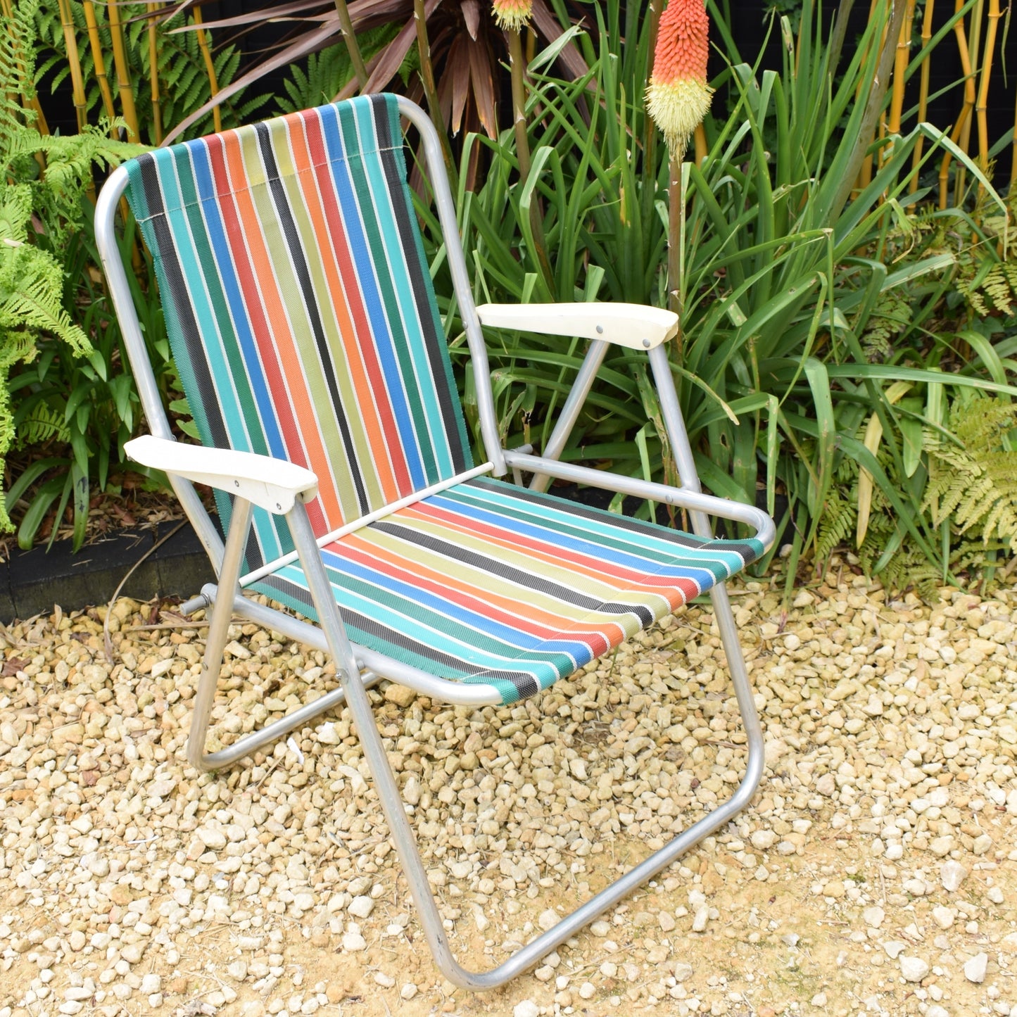 Vintage 1960s Folding Garden Chairs -Rainbow