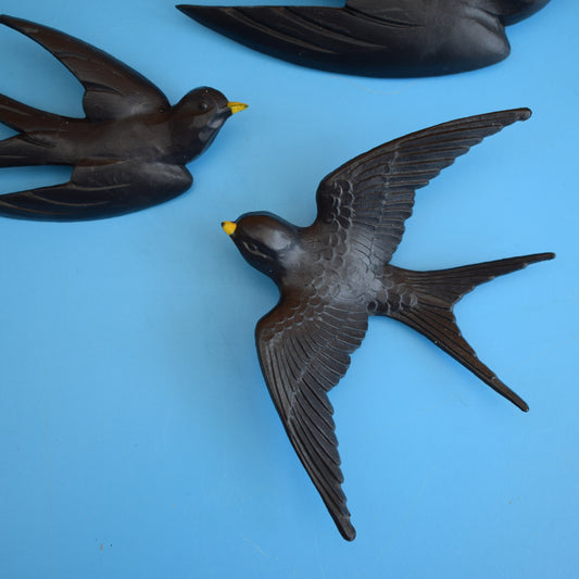 Vintage 1950s Plastic Flying Swallows - Wall Decor by Pineapple Retro