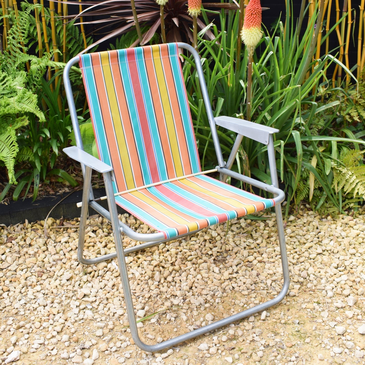 Vintage 1960s Folding Garden Chairs -Rainbow