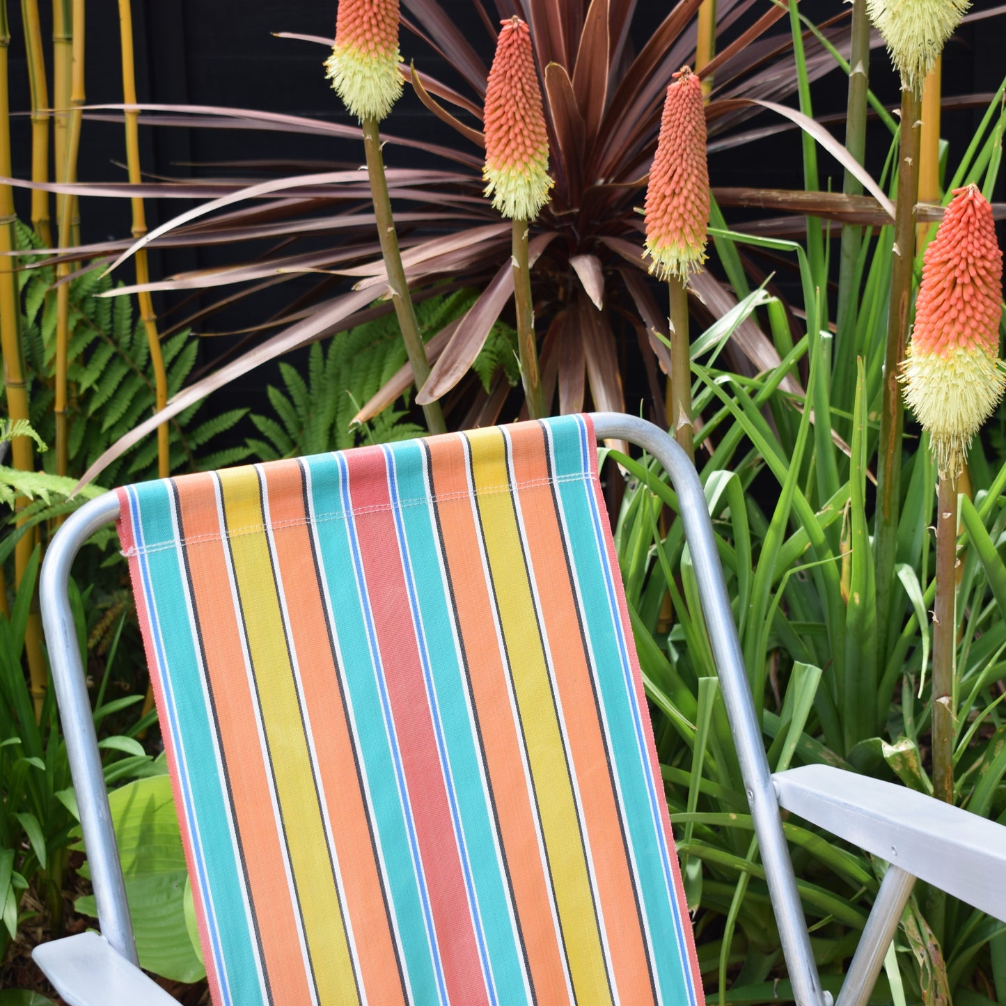 Vintage 1960s Folding Garden Chairs -Rainbow