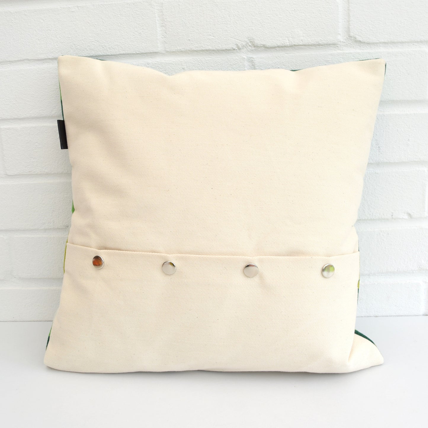 Vintage 1960s Cushion & Pad - Genia Sapper Heidi Flower Power, Green back