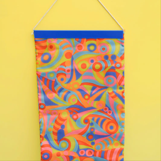 Vintage 1960s Fabric Wall Hanging - Geometric by Vintage