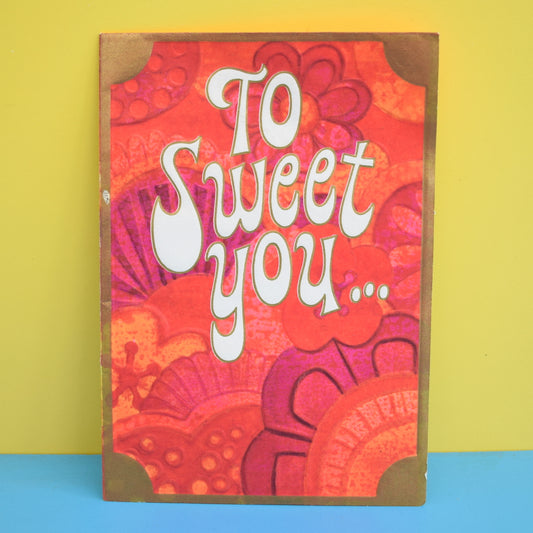Vintage 1960s Kitsch Valentines Card - Flower Power Skunk