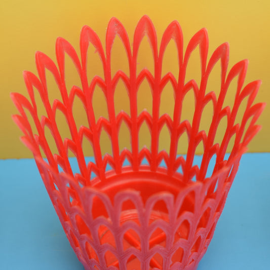 Vintage 1960s Plastic Cactus Plant Pots - Red & Orange by Pineapple Retro