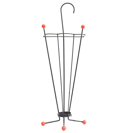 Vintage 1950s Atomic Umbrella Stand - Red, Black