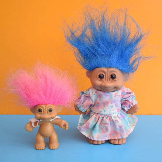 Vintage 1980s Trolls x2 - Russ/ Unmarked by Vintage