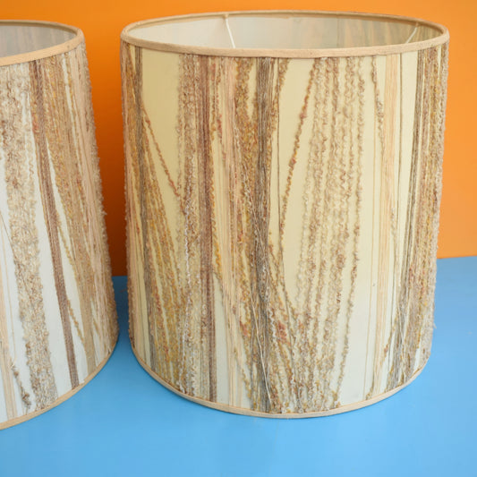 Vintage 1960s Large Lamp Shades- Hessian by Vintage